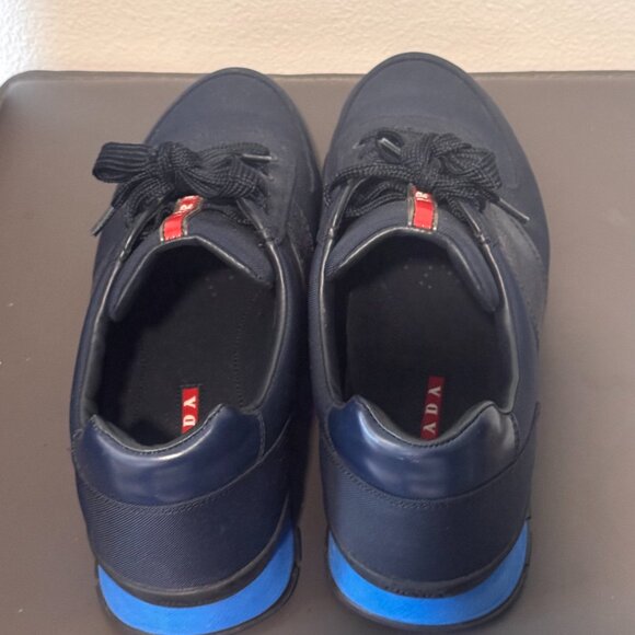 Prada Men's Canvas and Leather Runners - Picture 5 of 6